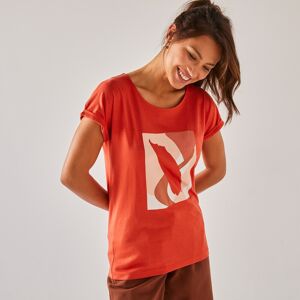 T-shirt manches courtes imprimé placé - BlancheporteSa coupe actuelle, son motif abstrait, son jersey léger : on aime absolument tout chez ce t-shirt imprimé ! En été avec un short en jean, ou en automne avec un pantalon large, il vous donnera une infinit - Publicité