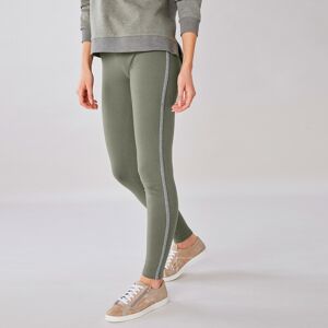 Legging uni bande côté brillante, maille - BlancheporteCette saison le legging se veut exceptionnellement brillant ! Toujours aussi confortable pour vous offrir une grande liberté de mouvement, il se pare d'une jolie bande brillante pour un look étincelan - Publicité