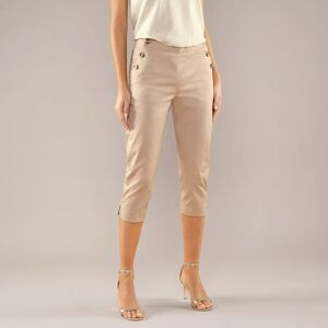 Pantacourt a pont - coupe fuselee - BlancheporteUn pantalon a la coupe tres feminine avec son ouverture boutonnee sur les côtes qui embellit la silhouette. Son aspect peau de peche apporte du raffinement a sa allure actuelle.50Beige