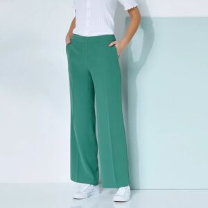 Pantalon large taille elastiquee, crepe - BlancheporteCe pantalon est en passe de devenir votre nouvel essentiel ! En crepe fluide et ultra confortable, il offre une allure dans l'air du temps grace a sa coupe large. Facile a enfiler grace a sa ceinture e