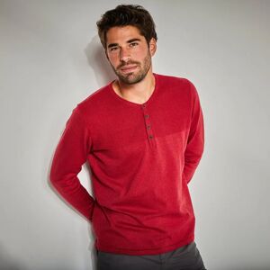 Blancheporte Pull Col Tunisien En Coton Melange - Homme Rouge S