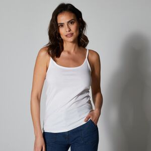 Blancheporte Debardeur Fines Bretelles, Coton - Femme Blanc 42/44