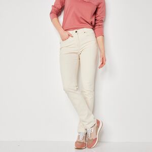 Pantalon droit uni, twill stretch - BlancheporteUn basique parfait sur toutes et de la couleur = une part de bonheur ! Le pantalon droit sublime toutes les feminites sans exception tout en misant sur un bien-etre stretch. Infiniment indispensable. 48Écru