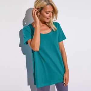 Blancheporte T-shirt Uni Col Rond, Coton Biologique() - Femme Bleu 54