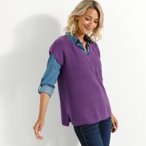 Pull col V manches courtes maille anglaise - BlancheporteJouez la superposition avec style et confort grace a ce pull manches courtes au decollete V seducteur. Confectionne dans une maille anglaise douce et chaleureuse, il sera parfait avec un sous pull c