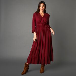 Robe longue taille coulissée unie - BlancheporteUn divin jeu de fronces sublime cette robe longue drapée et confère à la silhouette une allure des plus féminine et longiligne. La coupe est ample, marquée par une découpe froncée à la taille. A porter avec  - Publicité