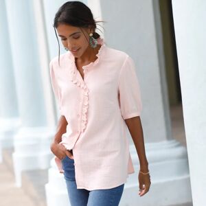 Blancheporte Blouse boutonnée unie, gaze de coton - BlancheporteNotre chouchou de la saison : la blouse en gaze de coton, animé de broderie anglaise, qui insuffle un vent de légèreté et de féminité au look estival ! Grâce à son volume moderne, elle donner