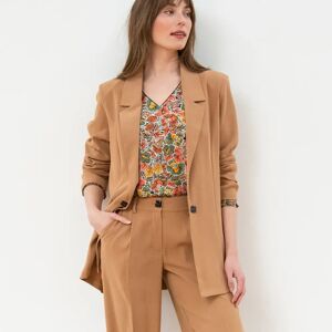 Blancheporte Veste blazer fluide manches longues - BlancheporteConfortable, allurée et stylée, la veste blazer est un indispensable du dressing, qui change de couleurs et de matière pour toujours vous plaire ! Avec une chemise, une robe, un pull fin,... e