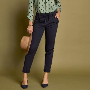 Pantalon Chino Uni, Maille Milano - Femme Bleu 50