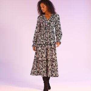 Robe longue volantée imprimée - BlancheporteQuelques volants bien placés, des détails en velours raffinés, un tissu soyeux qui caresse la peau... La mode est dans les détails et cette robe en est un bel exemple ! Véritable écrin de féminité, ell - Publicité