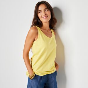 Blancheporte Debardeur Bretelles Larges Uni Coton - Femme Jaune 42/44