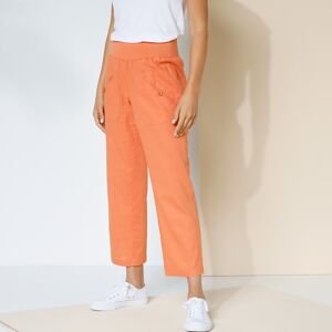 Pantalon coupe droite 7/8eme taille elastiquee, lin coton - BlancheporteUne coupe actuelle, une matiere legere et facile a vivre pour ce pantalon ultra confortable, decline dans une jolie palette de coloris de saison ! Vite enfile, il sera parfait pour vo