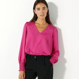 Blouse Smocks Épaules Unie - Femme Violet 44