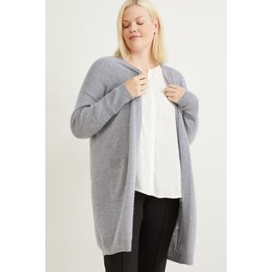 C&A Gilet long en maille de cachemire, Gris, Taille: 54 - Publicité