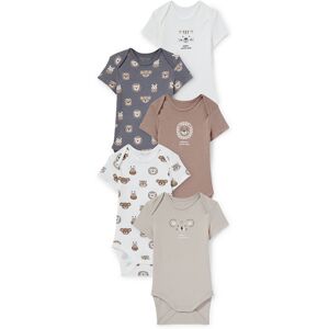 C&A Lot de 5-animaux sauvages-bodys bébé, Marron, Taille: 6M