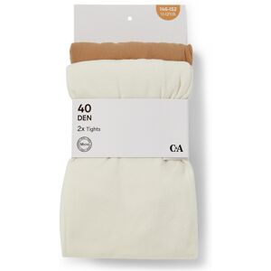 C&A Lot de 2-collants fins-40 DEN, Beige, Taille: 5-6A - Publicité