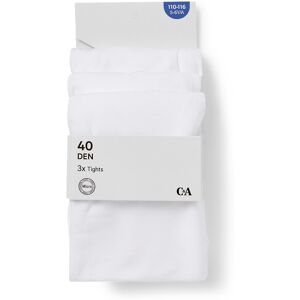 C&A Lot de 3-collants fins-40 DEN, Blanc, Taille: 3-4A - Publicité