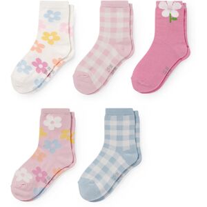 C&A Lot de 5 paires-fleurs-chaussettes à motif, Rose, Taille: 24-26 - Publicité