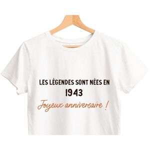 Cadeaux.com T-shirt blanc femme message generique femme nee en 1943