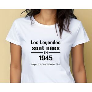 Cadeaux.com Tee shirt personnalisé femme - Les Légendes sont nées en 1945