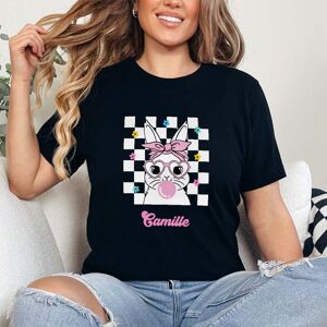 cadeauxfolies T-shirt personnalisé avec lapin et nom, Cadeau femme, Cadeau pour sa copine, Cadeaux soeur, Cadeaux maman - Publicité