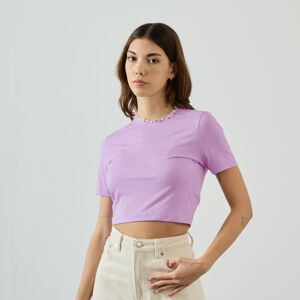 Nike Top Crop Slim lilas/blanc m femme