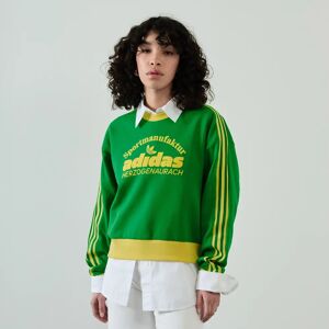 Adidas Originals Sweat Crew Retro Graphics vert/jaune xs femme