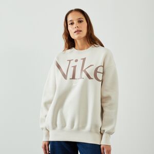 Nike Sweat Crew Air Big Centered Logo beige m femme