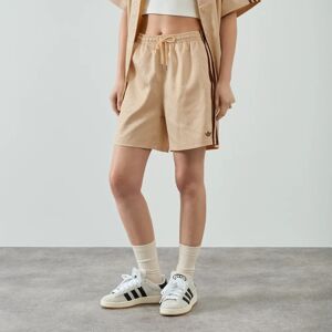 Adidas Originals Short 3 Stripe Monogram Satin beige/marron m femme