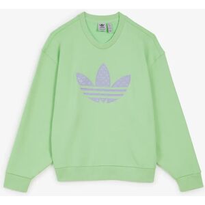 Adidas Originals Sweat Crew Centered Trefoil Oversize vert/violet m femme