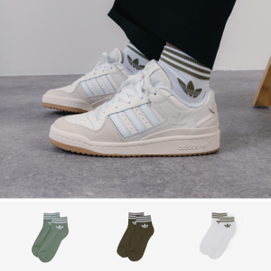 Adidas Originals Chaussettes X3 Ankle Trefoil blanc/vert/kaki 39/42 femme