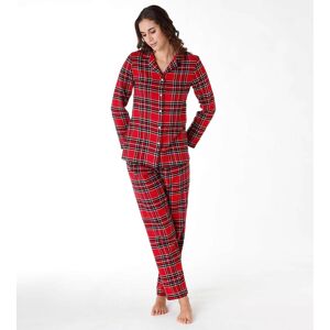 Pyjama long femme en flanelle, tartan rouge CHECK ROSSO SCO 38/40