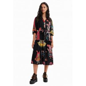 Desigual pour femme. 22WWVW29 Robe longue M. Christian Lacroix noir multicolore (XS), Casuel, Viscose, Durable - Publicité