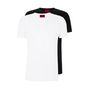 HUGO pour homme. 50325440 Pack 2 T-shirts Round white, black (S), Noir, Blanc, Casuel, Coton, Manche courte, Durable - Publicité