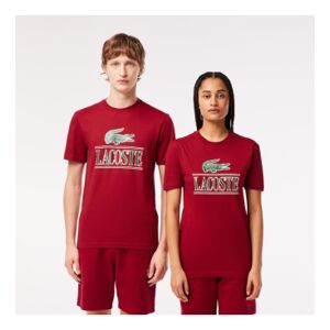 Lacoste unisex. TH1218_IXX T-shirt en coton épais rouge (M), Casuel, Manche courte - Publicité