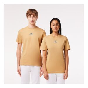 Lacoste unisex. TH1147_IXQ T-shirt en maille beige (S), Casuel, Coton, Manche courte - Publicité