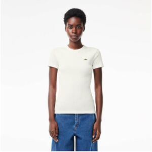 Lacoste pour femme. TF5538_70V T-shirt Slim Fit blanc (34), Casuel, Coton, Manche courte, Le coton biologique, Durable - Publicité