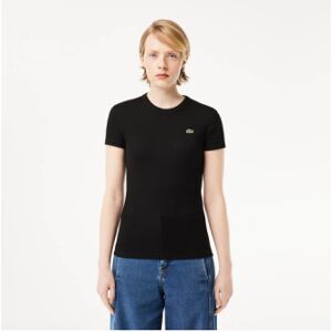 Lacoste pour femme. TF5538_031 T-shirt slim noir (44), Casuel, Coton, Manche courte - Publicité