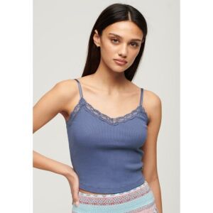 Superdry pour femme. W6011942A Athletic Essential short sleeveless top blue (L/XL), Bleu, Casuel, Coton, Sans manches / bretelles - Publicité