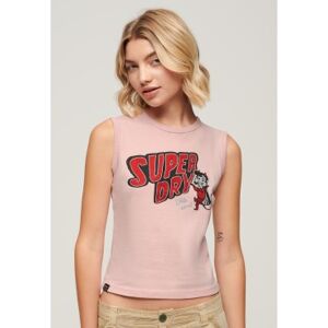 Superdry pour femme. W6011898A T-shirt moulant avec bordures Retro roses (S), Casuel, Sans manches / bretelles, Durable, Coton Recyclé - Publicité