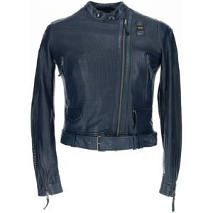 USA Moore Veste en cuir perforé Mesdames Bleu taille : XL