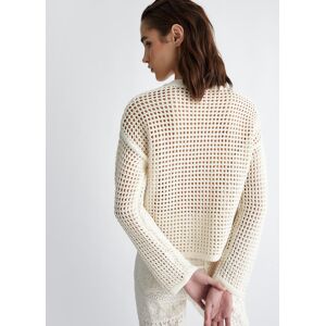 LIUJO Pull En Crochet Blanc Laine XL female - Publicité