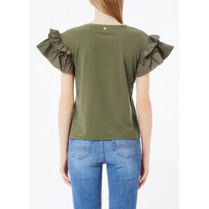 T-shirt Avec Fronces Vert Mousse M female