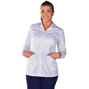 My Blouse Tunique blanche liserets bleu manches longues Barbara