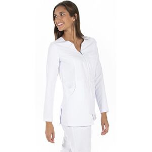 DYNEKE Veste manches longues pharmacienne blanche en microfibre pour femme