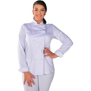 ISACCO Veste de cuisine Femme 100% coton White look