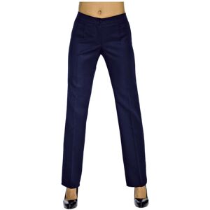 ISACCO Pantalon Femme Bleu Marine Mi-Saison Coupe Droite