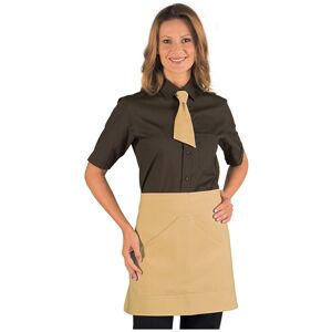 ISACCO Chemise Unisexe Manches Courtes Marron Cacao