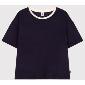 Petit Bateau Tee-shirt le Boxy en coton eponge femme Bleu Smoking S