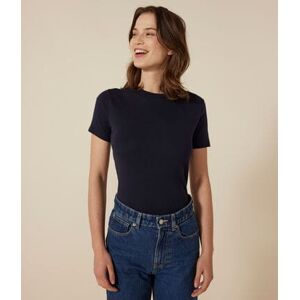 Petit Bateau Tee-shirt l'Iconique manches courtes en côte unie femme Bleu Smoking XS